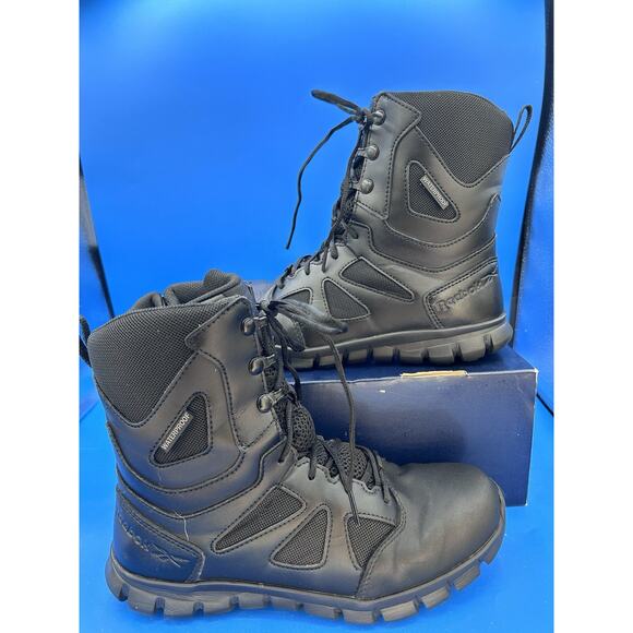 Reebok Work Sublite Cushion Tactical 8" WP Women's Boot 9.5, Black - Picture 1 of 7